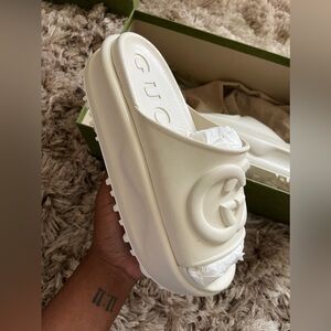 Gucci Off-White Rubber Sandals